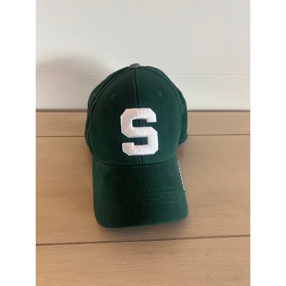 Michigan State Spartans Hat Cap Fitted Green White Adjustable Back MSU Spartans - Picture 1 of 7